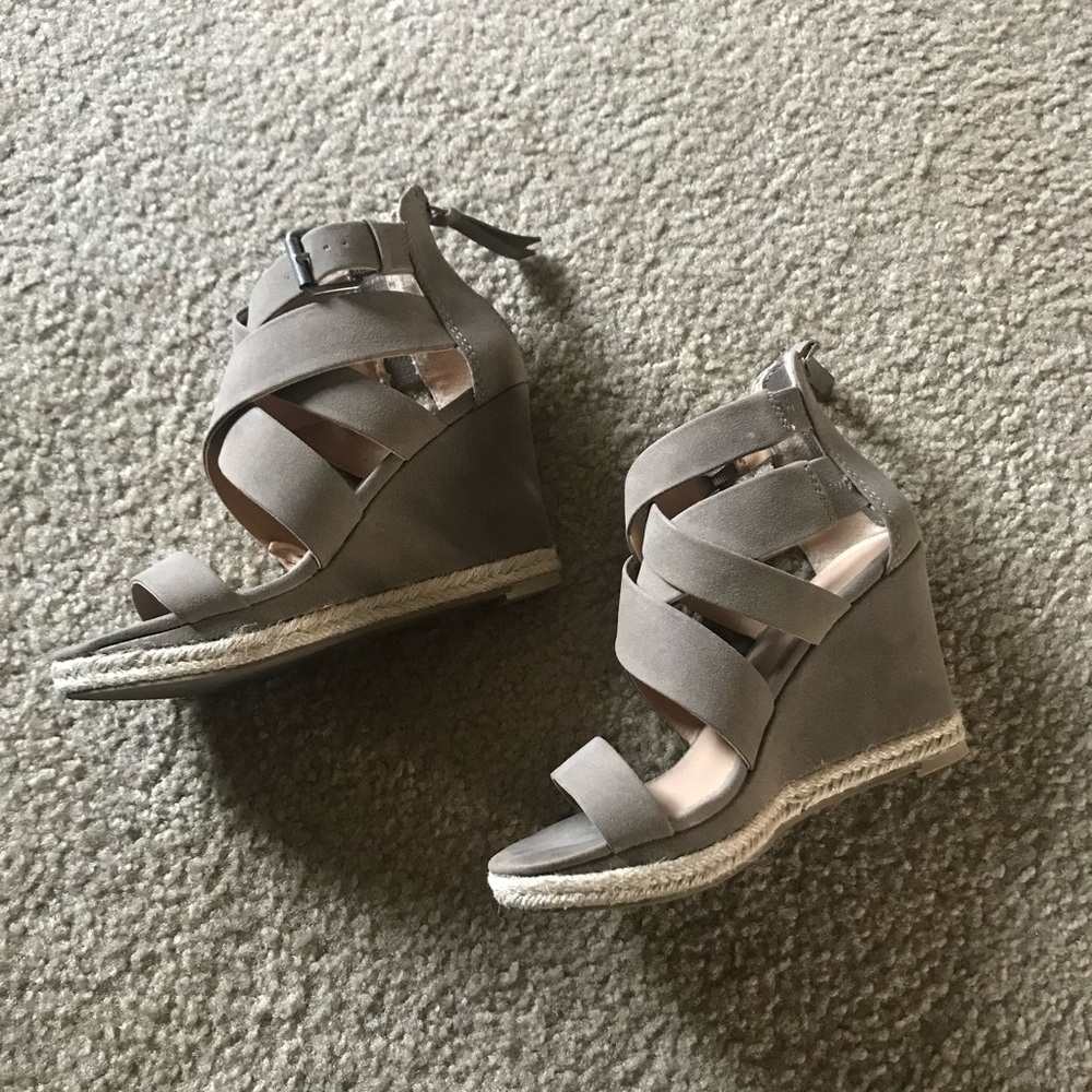 Grey Wedge Sandals